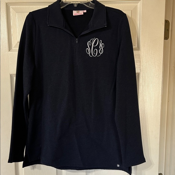 Marleylilly Tops - Quarter-Zip Pullover with Monogram